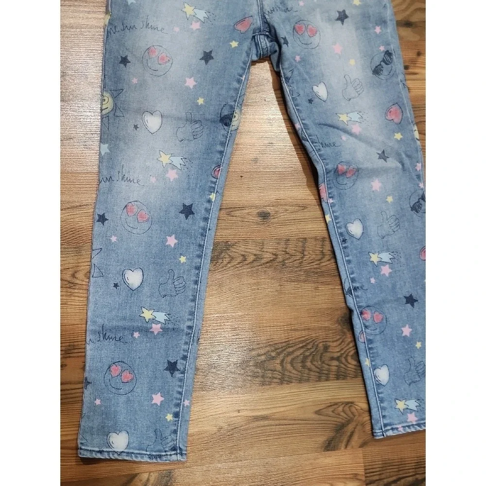 Gap Kid Printed Jegging Pull On Stretch Jeans 12 Easy School Emoji Graphic Large
